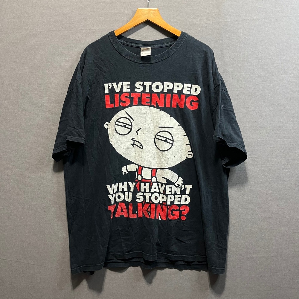 Family Guy Stewie Griffin Graphic Shirt Black 2XL Fruit of the Loom Heavy Cotton